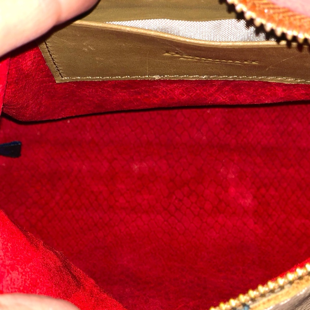 HAMMITT Derek Red/Tan/Gold Leather Vintage Shoulder Crossbody Bag - Picture 6 of 7